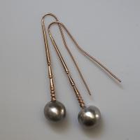 Pink Gold & Tahitian Pearl Earrings
